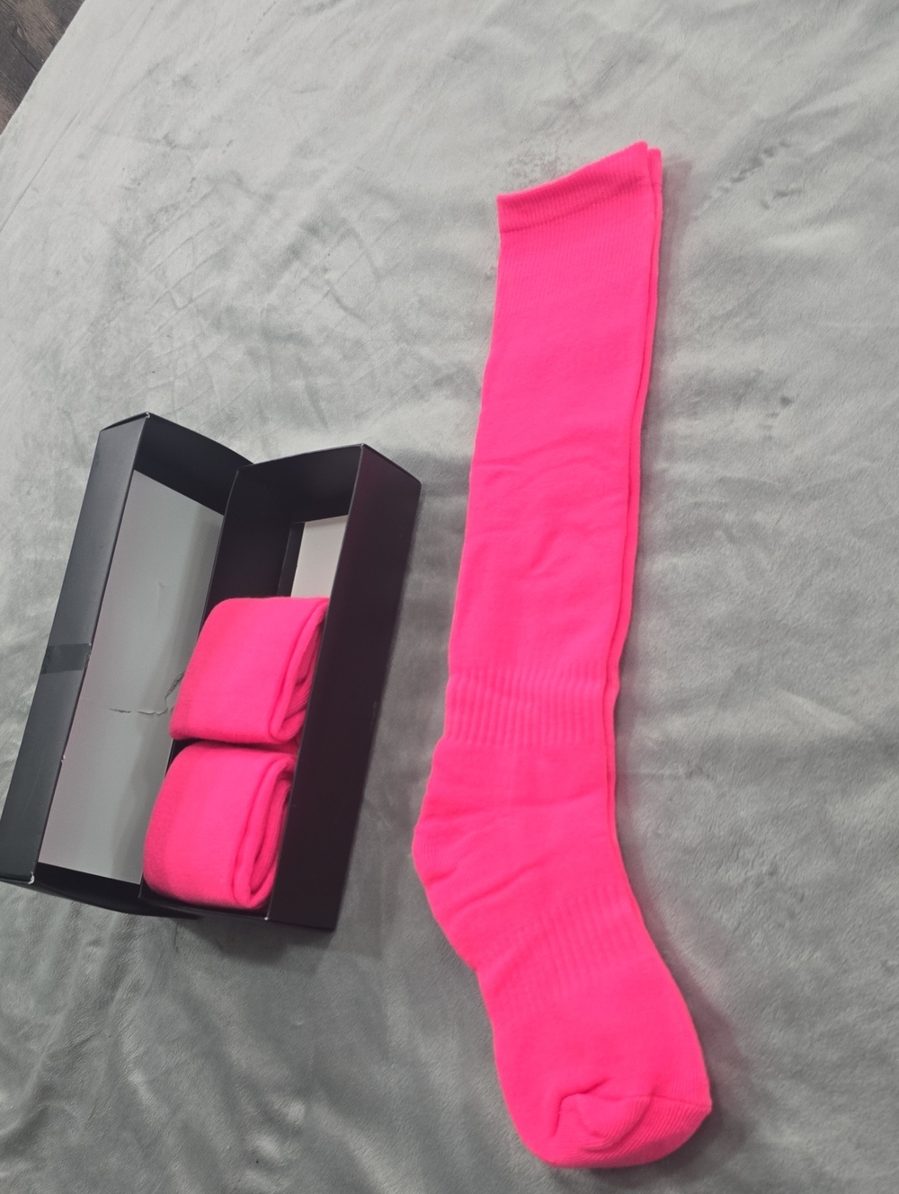 Neon Pink Men’s Knee-High Socks - Bright Athletic Socks